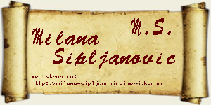 Milana Sipljanović vizit kartica